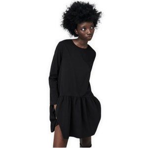 NWT - ZARA VOLUMINOUS SHORT DRESS BLACK